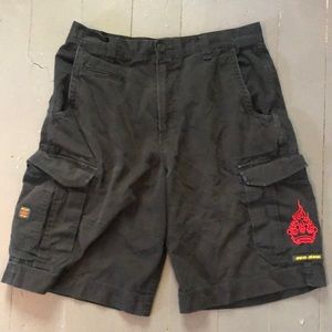 Authentic vintage JNCO Cargo shorts red crown embroidery